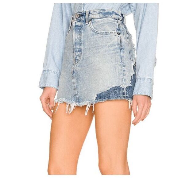 Moussy Vintage Andalucia Skirt Button Fly Mini Exposed Darker Layer Size 32 - Picture 2 of 14